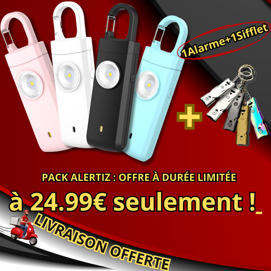 Pack Alertiz (Alarme + Sifflet à double action)